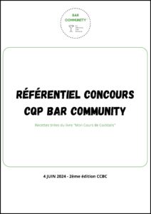 Image de la première page de référentiel de cocktails pour la deuxième édition du CCBC.